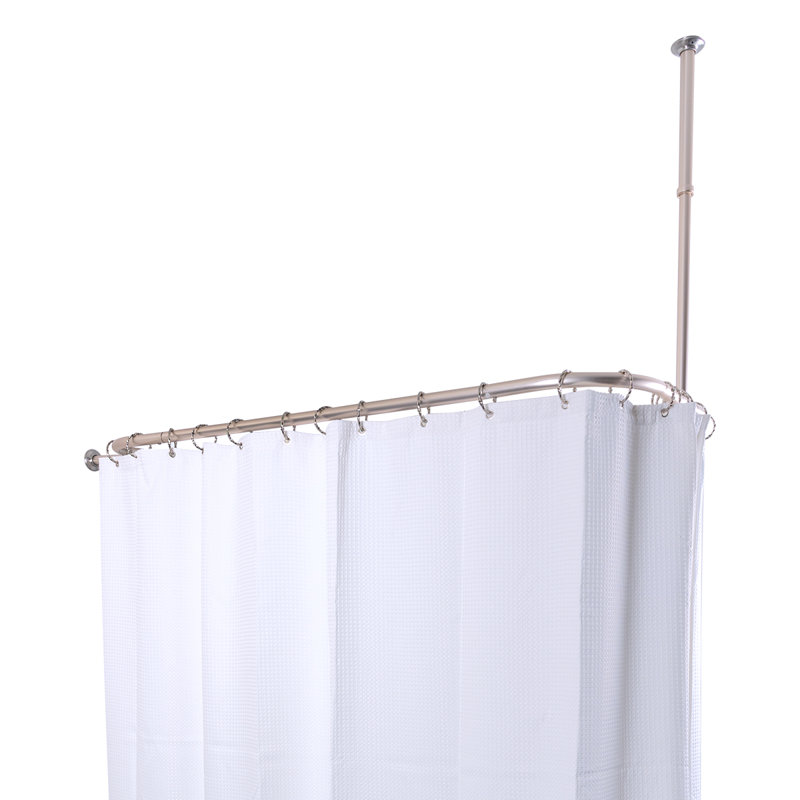 UtopiaAlley 59'' DShaped Fixed Shower Curtain Rod & Hook Set Wayfair